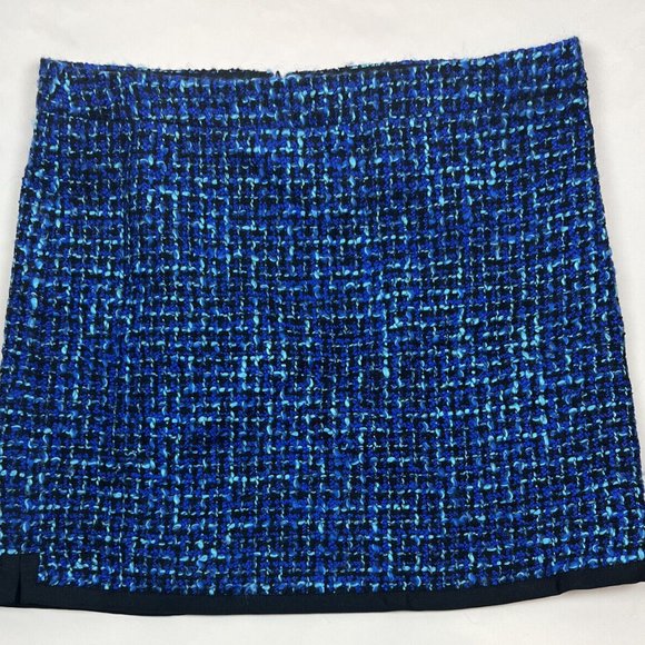 J. Crew Factory Blue Tweed Wool Blend Skirt Women's Size 10 - Picture 4 of 4
